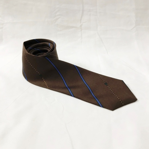 Caflor Silk Tie Brown Striped New Vintage - Picture 1 of 5